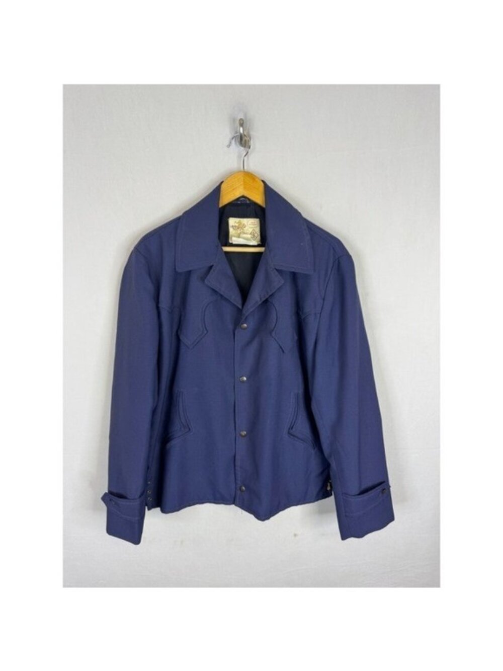 Vintage Diamond SK Brand Ranchwear Western Jacket Navy Blue 44 L Made in Canada